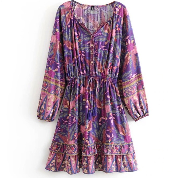 COPY Bohemian gypsy floral dress - Picture 2 of 11